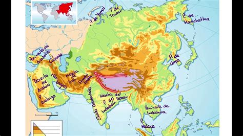 Reducción Noticias de última hora brumoso mapa del relieve de asia para ...