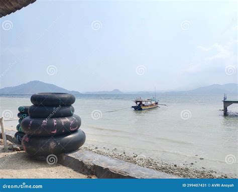 One of the Beautiful Beaches in Sumatra. Indonesian, Lampung 2023, 04 December Stock Image ...