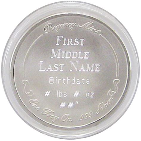 Silver Coin for New Baby - Personalized Baby Coin .999 Silver