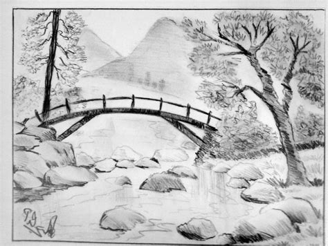 Charcoal Nature Drawings D Easy Drawing Pictures Of Nature Realistic Island Drawing Wit ...