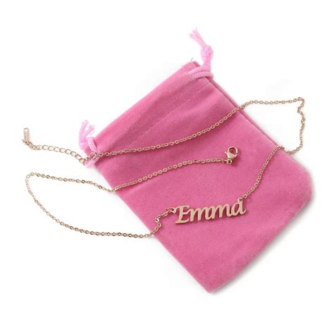 EMMA Rose Gold Name Necklace Personalized Jewellery Free - Etsy