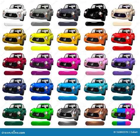 Catalog of Different Colors of Cars Isolated from the Background Stock Photo - Illustration of ...