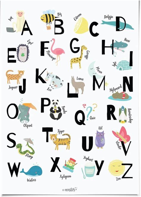 Abc alfabet poster nederlands voor kinderkamer 30×40 cm – Artofit