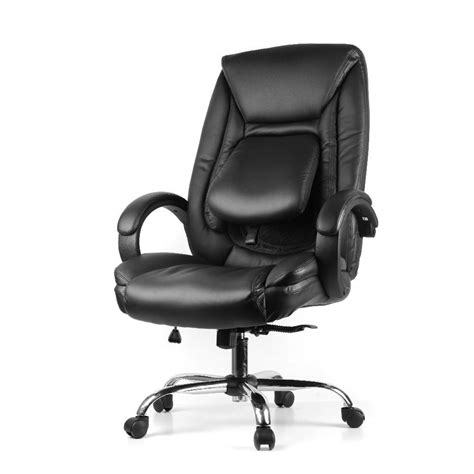 Moustache® Ergonomic Faux-Leather High Back Office Chair with Adjustable Lumbar Support