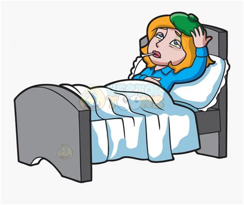 Sick Person In Bed Clipart Drawing Design Kids Transparent - Clipart ...