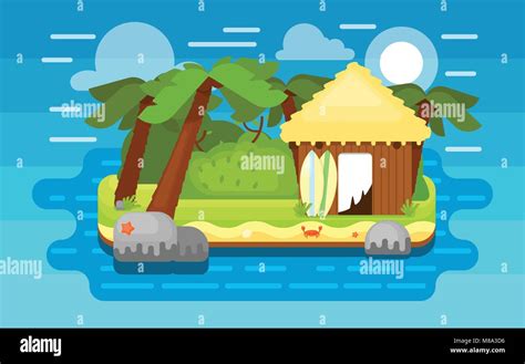 Paradise island, vector illustration Stock Vector Image & Art - Alamy