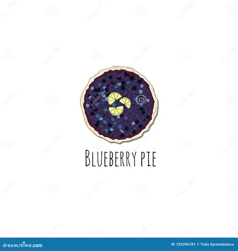 Blueberry pie illustration stock illustration. Illustration of ...