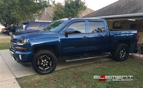 20 inch Fuel Turbo Gloss Black Milled wheels on 2016 Chevy Silverado 1500 Leveled w/ Specs ...