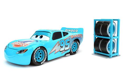 Disney Pixar Cars 1:24 Dinoco Lightning McQueen Die-cast Car with Tire Rack Play Vehicles ...