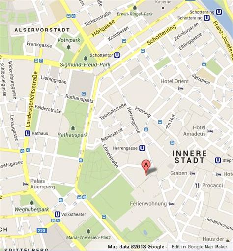 Hofburg Palace on Vienna Map