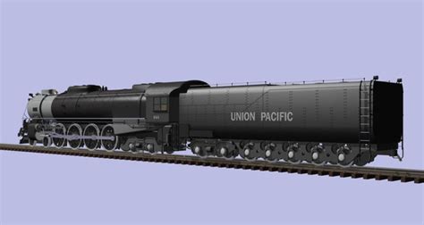 3d steam locomotive fef 4 8 4 train model