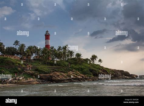 Vizhinjam Lighthouse at Lighthouse Beach in Kovalam, Kerala, India Stock Photo - Alamy