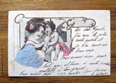 Lot - Antique Vintage Art Nouveau Postcard