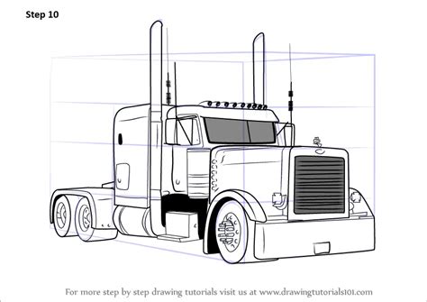 How to Draw Peterbilt 379 Truck (Trucks) Step by Step ...