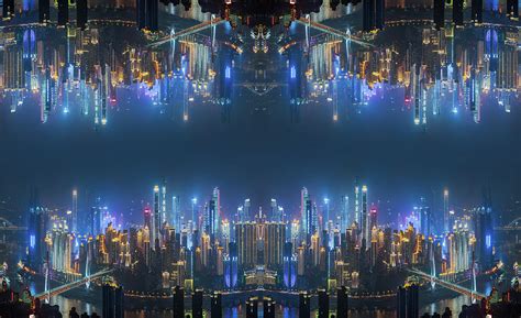 Modern futuristic city skyline at night Photograph by Philippe Lejeanvre - Pixels