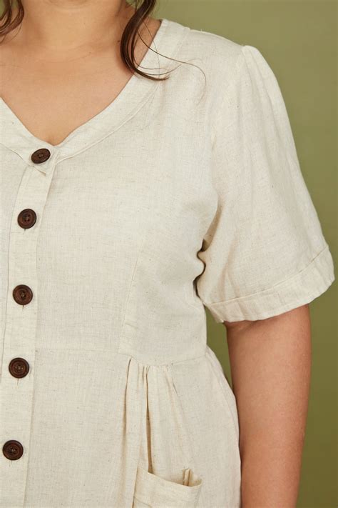 Cotton Flax Dress in Cream – Pana Mina