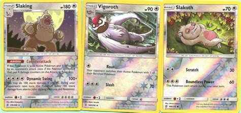 SLAKING +VIGOROTH +SLAKOTH =3 Evolution Set=ALL REV HOLO =UNIFIED MINDS Pokemon Values - MAVIN