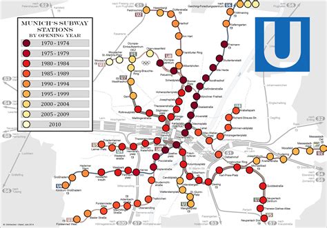 Munich's Subway Stations By Opening Year [2260 x 1580] [OC] : r/MapPorn