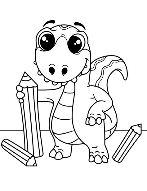 Baby T-Rex Coloring Page - Free Printable Coloring Pages for Kids