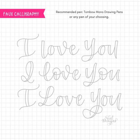 How to write I LOVE YOU in calligraphy +Free Practice Sheet