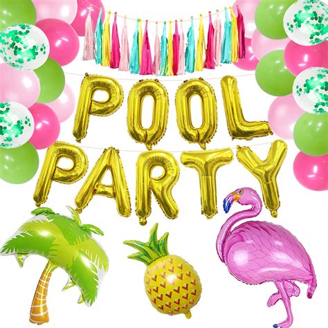 Buy Pool Party Decorations for Girls Kids Birthday Summer Beach Party Decorations Pool Party ...