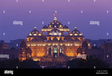 Akshardham, temple, New Delhi, Night shot, blue hour, God, religion, divinity, godhead, statue ...