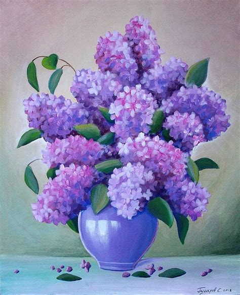 A bouquet of lilacs Painting by Sergei Gusarov | Saatchi Art | Lilac painting, Flower art ...