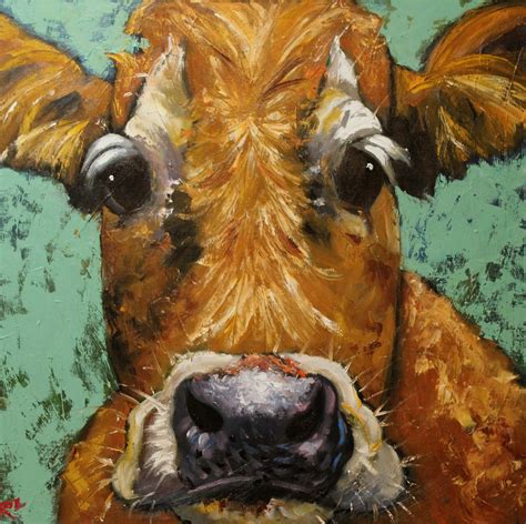 Cow Painting #515 - 30x30" Original Oil Painting By Roz on Luulla