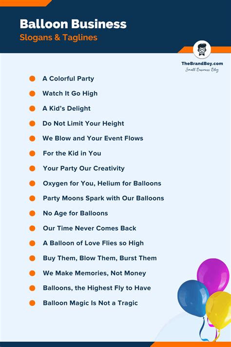 465+ Best Balloon Slogans Collection | Eslogan para empresas, Tittle ideas, Globos