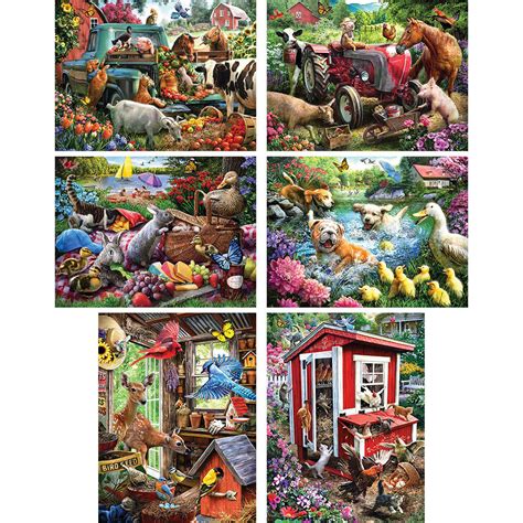 Set of 6: Larry Jones 500 Piece Jigsaw Puzzles | Bits and Pieces