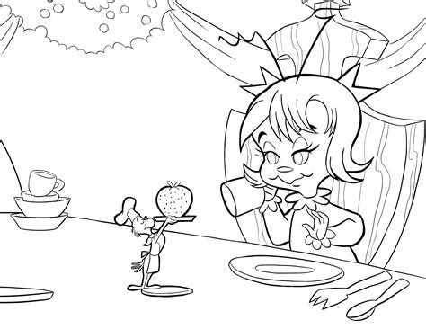 Cindy Lou Who Having Dinner Coloring Page - Free Printable Coloring Pages for Kids