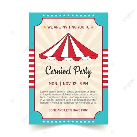 Invitation Card Desgin For Carnival Party Template Download on Pngtree