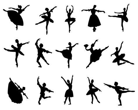 SVG Ballet Dancer Silhouette Cameo Stencil Template Files PNG ...