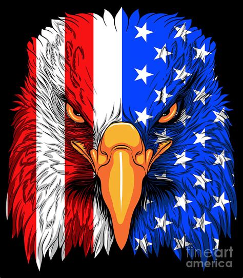 Bald Eagle Mullet Patriotic Eagle USA Art Print By Mister Tee Pixels | lupon.gov.ph