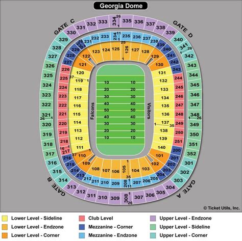 Ga dome seating map - Atlanta Falcons stadium map (United States of ...