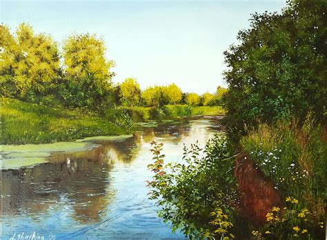 River Realistic Landscape Original Oil Painting on Canvas | Etsy