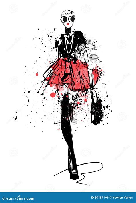 Fashion Girl With Laptop Shopping Online Royalty-Free Cartoon | CartoonDealer.com #52654637