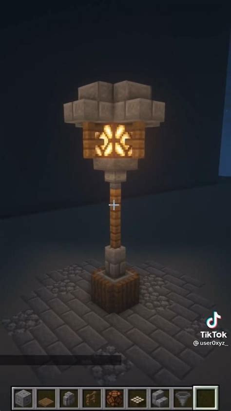 minecraft tutorial ideas lamp street light lantern [Video] in 2021 | Minecraft building ...