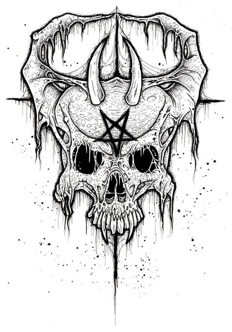 Demon Skull 2015 White by ayillustrations on DeviantArt