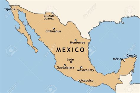 Map of Mexico cities: major cities and capital of Mexico