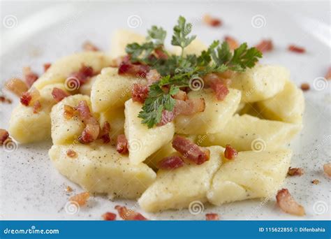 Homemade Cottage Cheese Gnocchi or Vareniki or Kopytka. Traditional Dish in Many Countries Stock ...