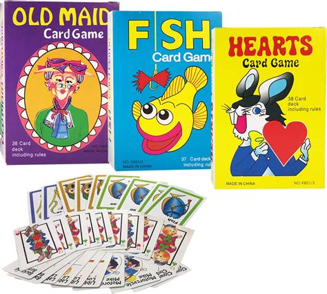 Amazon.com: Kids Card Games Set of 12 - Includes 4 Each of Old Maid Card Game, Hearts Card Game ...