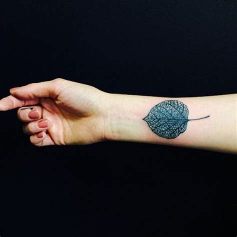 Single needle aspen leaf. Tattoo shared by caspermugridge (Best Tattoos ...