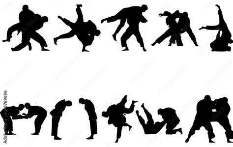 Judo silhouette vector Stock Vector | Adobe Stock