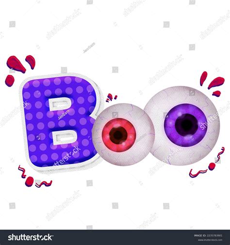 Cute Boo Word Halloween Watercolor Clipart Stock Illustration ...