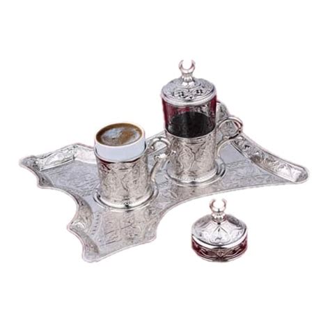 Turkish Coffee Set for One, Silver Colour • Grand Bazaar Istanbul