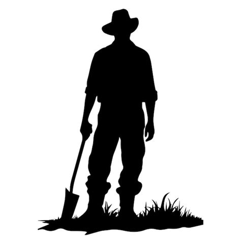 Premium Vector | Silhouette Farmer vector illustration