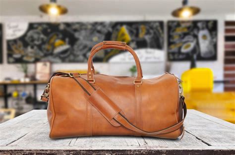 Leather Weekender Bag, Leather Duffle Bag, Large Travel Bag, Personalized Outdoor Bag, Holdall ...