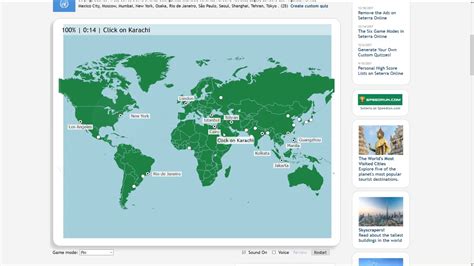 Seterra - World: 25 Major Cities - Pin - 30s - YouTube