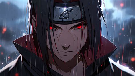 Naruto Itachi Uchiha with Red Eyes Wallpaper Desktop & Laptop